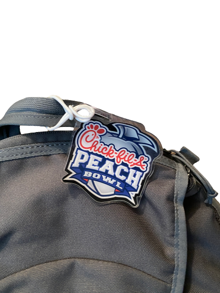 Quinn Nordin Michigan Football Team Issued Chick-Fil-A Peach Bowl Backpack with Travel Tag