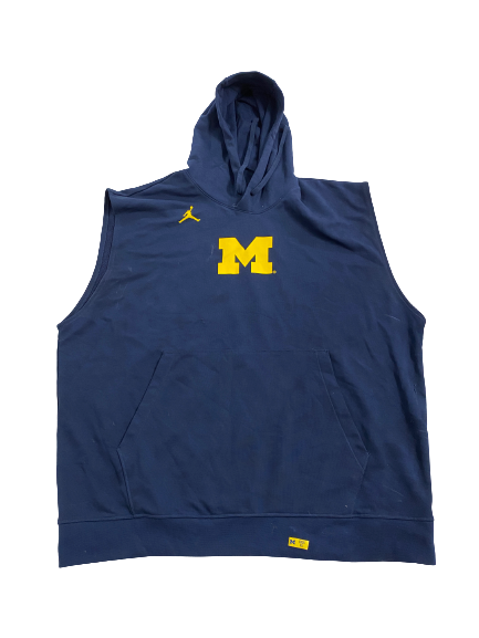 Erick All Michigan Football Player-Exclusive Sleeveless Hoodie With Player Tag (Size XL)