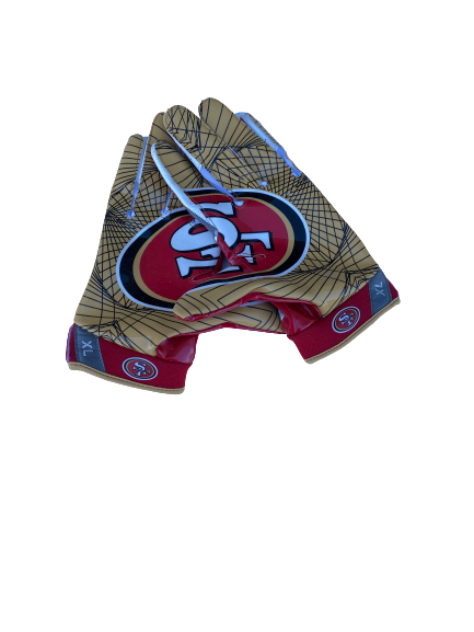 Shane Smith San Fransisco 49ers Team-Issued Football Gloves (Size XL)