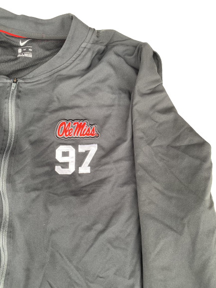 Qaadir Sheppard Ole Miss Football Player-Exclusive Zip-Up Jacket With Number (Size XXL)