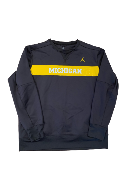 Benjamin St-Juste Michigan Football Team Issued Crew Neck Sweatshirt (Size XL)