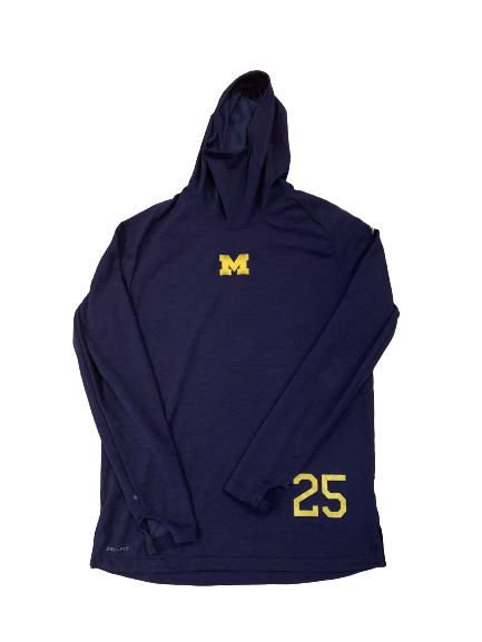 Benjamin St-Juste Michigan Football Team Issued Performance Hoodie with Number (Size L)