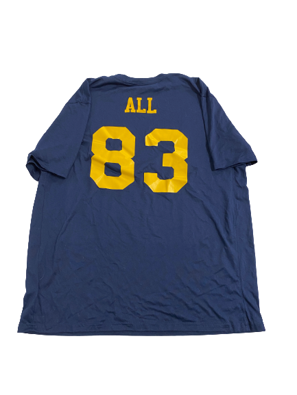 Erick All Michigan Football Player-Exclusive Pre-Game T-Shirt With Name & Number on Back (Size XL)