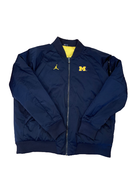 Benjamin St-Juste Michigan Football Team Issued Reversible Bomber Jacket (Size XL)