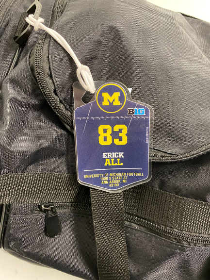 Erick All Michigan Football Player-Exclusive "Our State" Duffel Bag With Player Tag