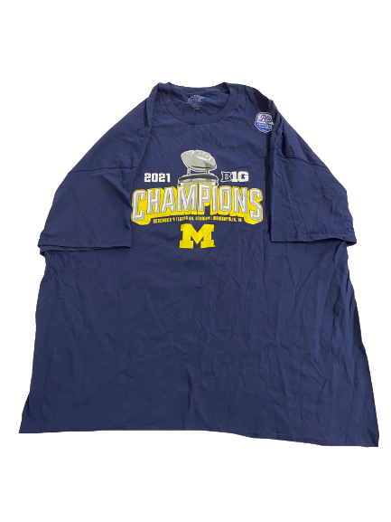 Erick All Michigan Football Team-Issued 2021 B1G 10 Champions On Field T-Shirt (Size XXXL)