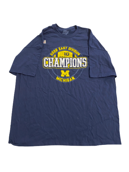 Erick All Michigan Football Team-Issued 2022 B1G 10 East Division Champions On Field T-Shirt (Size XXL)