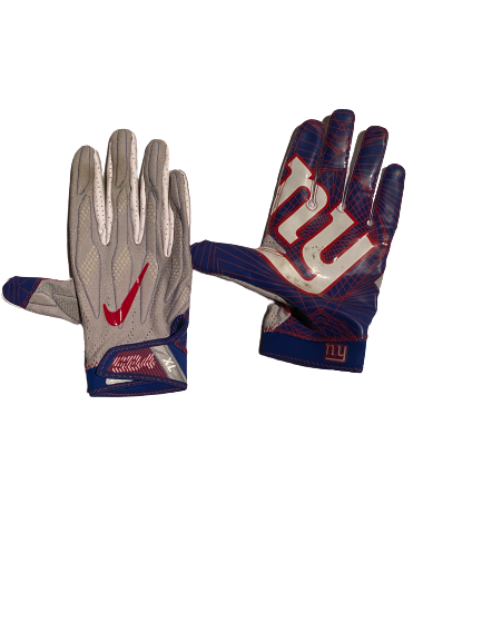 Shane Smith New York Giants Team-Issued Football Gloves (Size XL)