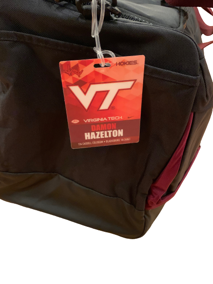 Damon Hazelton Virginia Tech Football Team Issued Travel Duffel Bag