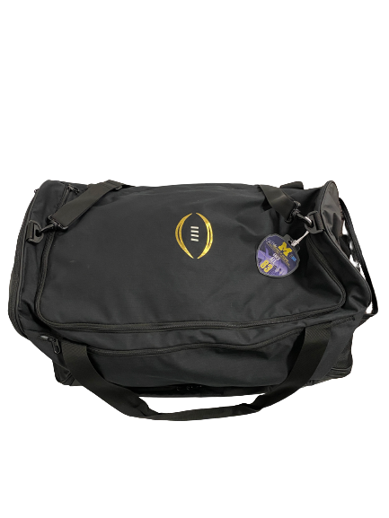 Erick All Michigan Football Player-Exclusive COLLEGE FOOTBALL PLAYOFF LARGE TRAVEL DUFFEL BAG With Player Tag