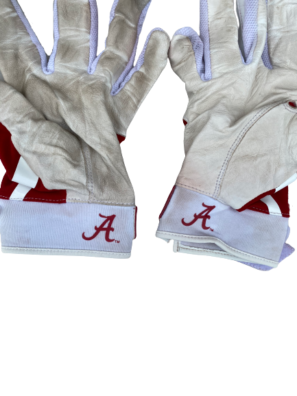 Bailey Hemphill Alabama Softball Game Worn Batting Gloves (Size 2XL)
