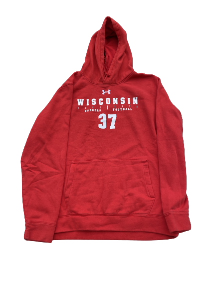 Garrett Groshek Wisconsin Football Exclusive Hoodie with Number (Size XL)