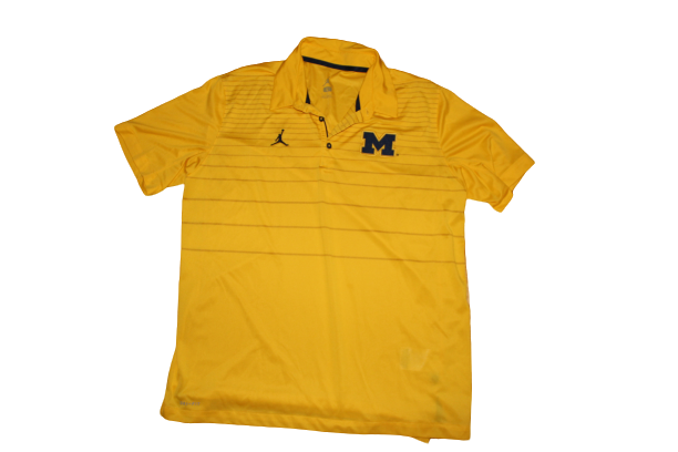 Michigan Maize Jordan Polo Shirt (Size L)