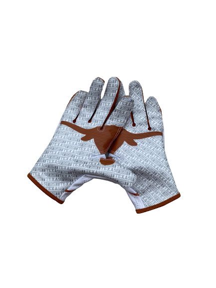 Tim Yoder Texas Football Player Exclusive Football Gloves (Size M)