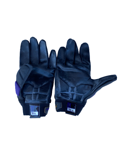Garrett Brumfield LSU Team Exclusive Worn Football Gloves (Size XXXL)