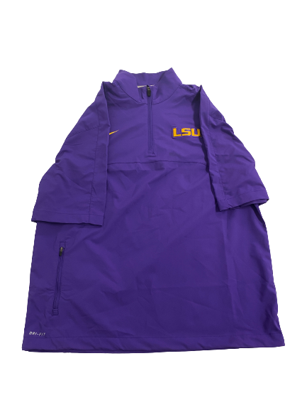 Desmond Little LSU Football Team-Exclusive Sideline Short Sleeve Quarter-Zip Jacket (Size L)