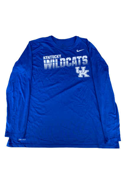 Landon Young Kentucky Football Team Issued Long Sleeve Workout Shirt (Size 2XL)