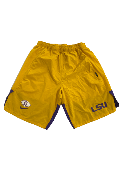 Desmond Little LSU Football Player-Exclusive Shorts With Number (Size M)