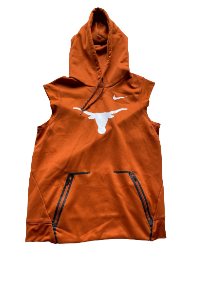 Jack Geiger Texas Football Team Issued Sleeveless Hoodie (Size M)