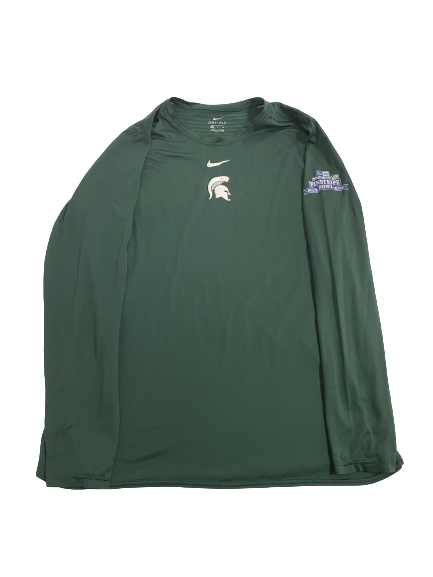 Kendell Brooks Michigan State Football Player-Exclusive Pinstripe Bowl Long Sleeve Shirt (Size XL)