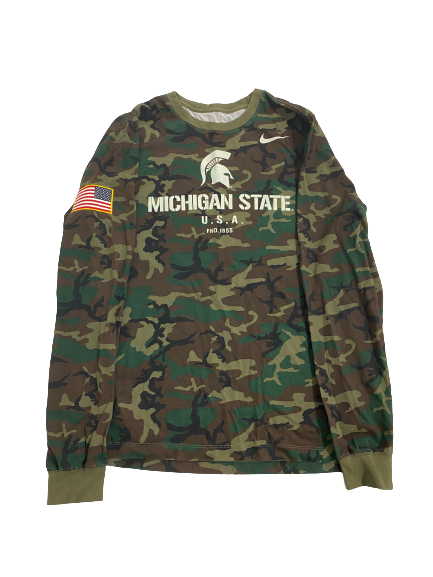 Kendell Brooks Michigan State Football Player-Exclusive Long Sleeve Shirt (Size L)
