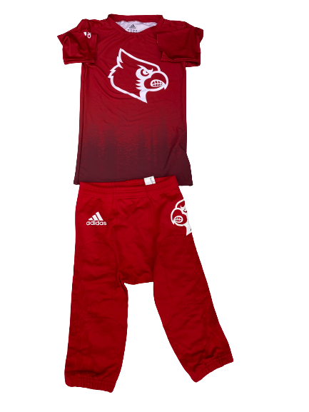 Traveon Samuel Louisville Football Practice Set (Compression Shirt With Number & Practice Pants)