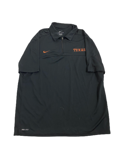 Tim Yoder Texas Football Team-Issued Quarter-Zip Polo Shirt (Size L)