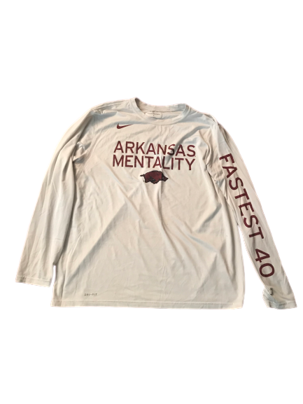 Adrio Bailey Arkansas Mentality Nike Long Sleeve Shirt (Size XXL)