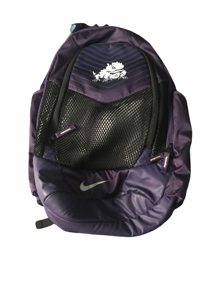 Julius Lewis TCU Team Issued Nike Backpack With Travel Tag