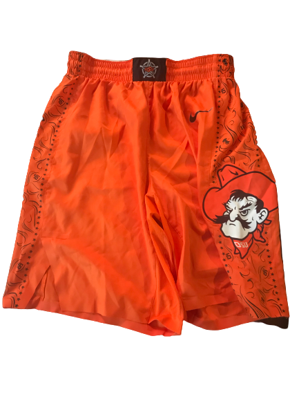 Jonathan Laurent Oklahoma State 2019-2020 Orange Game Worn Shorts