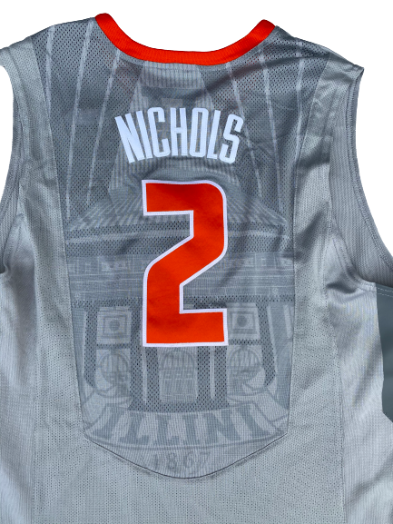 Kipper Nichols Illinois Basketball 2016-2017 Game Worn Jersey (Size 50)