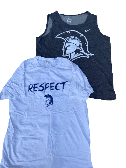 Isaiah Miller UNC Greensboro Basketball Team Issued Lot of 2 Workout Shirts (Size L)