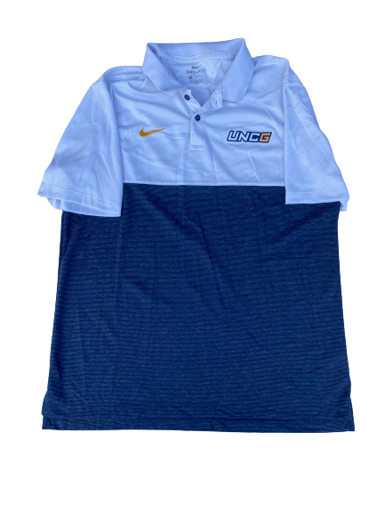 Isaiah Miller UNC Greensboro Basketball Team Issued Polo (Size L)