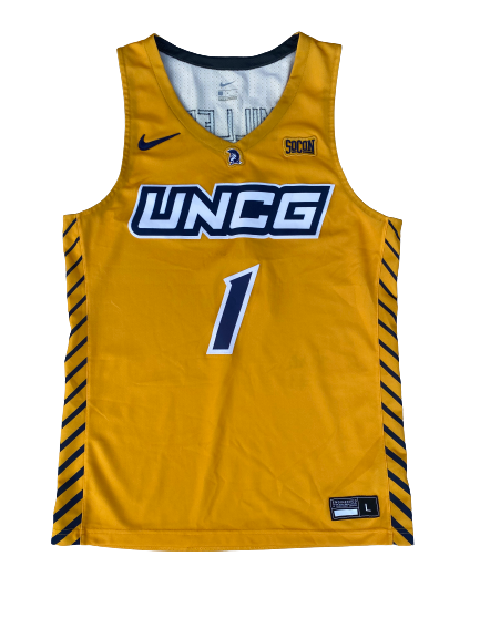 Isaiah Miller UNC Greensboro Basketball Signed Game Worn Jersey (Size L)