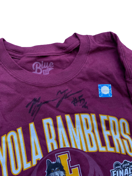 Marques Townes Loyola Chicago Basketball NCAA Final Four Signed T-Shirt (Size L)
