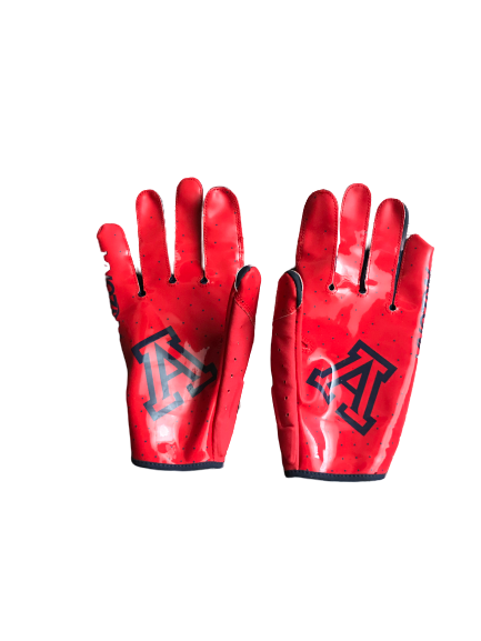 Cedric Peterson Arizona Nike Football Gloves (Size XL)