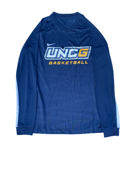 Isaiah Miller UNC Greensboro Basketball Player Exclusive Warm-Up Shirt (Size L)