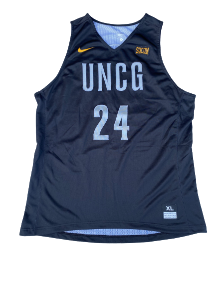 Isaiah Miller UNC Greensboro Basketball Signed Game Worn Jersey (Size XL)