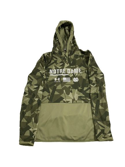 Greg Mailey Notre Dame Football Team-Issued Camo Sweatshirt (Size L)