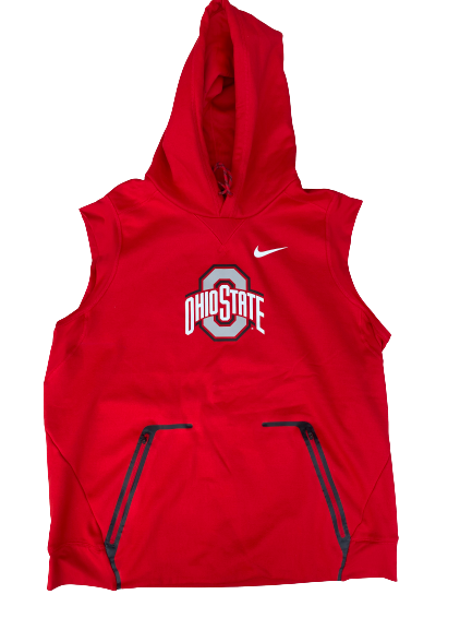 Tuf Borland Ohio State Football Team Issued Sleeveless Hoodie (Size XL)
