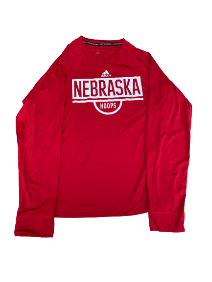 Kate Cain Nebraska Basketball Team Issued Long Sleeve Shooting Shirt (Size XL)
