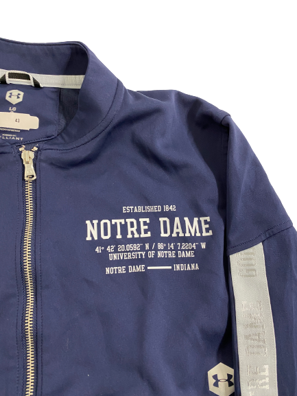 Greg Mailey Notre Dame Football Team-Issued Zip-Up Jacket (Size L)