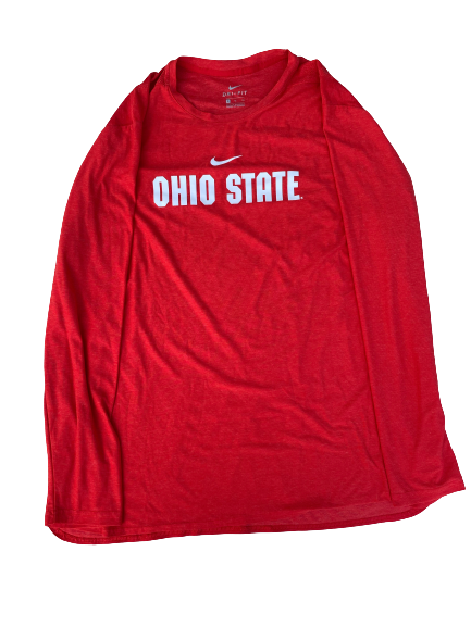 Tuf Borland Ohio State Football Team Issued Long Sleeve Workout Shirt (Size XL)