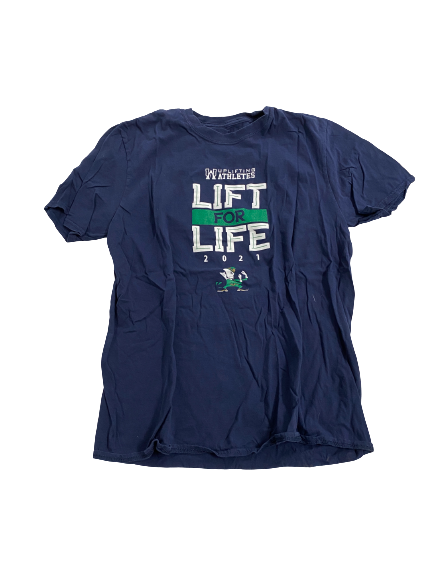 Greg Mailey Notre Dame Football Team-Issued "Lift For Life" T-Shirt (Size L)