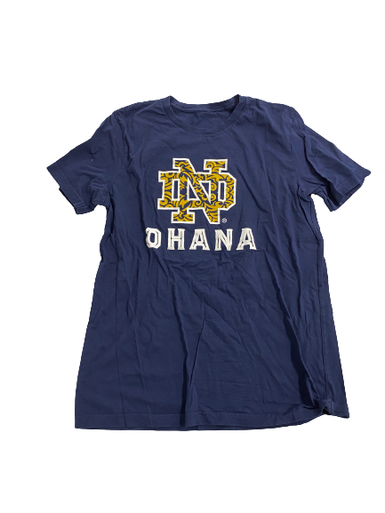 Greg Mailey Notre Dame Football Team-Exclusive "OHANA" "FAMILY" T-Shirt (Size L)