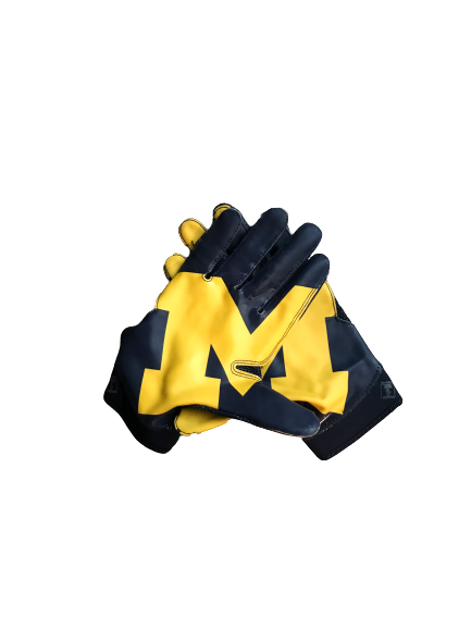 Tyrone Wheatley Jr. Michigan Jordan Game-Worn Gloves (Size XXL)