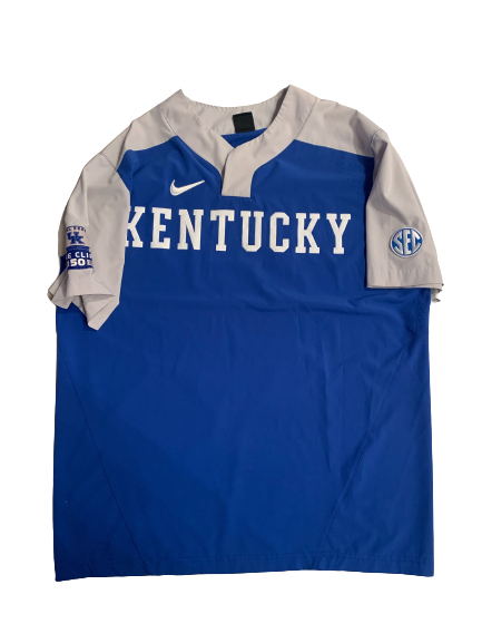 Trip Lockhart Kentucky Baseball 50th Anniversary Game Jersey with Patch (Size L)