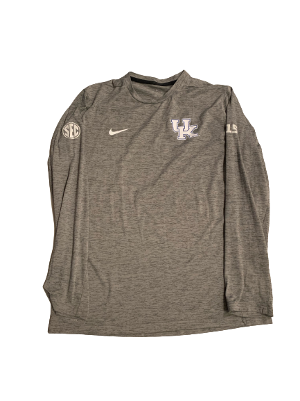 Trip Lockhart Kentucky Baseball Team Issued Long Sleeve Shirt with Number & SEC (Size L)