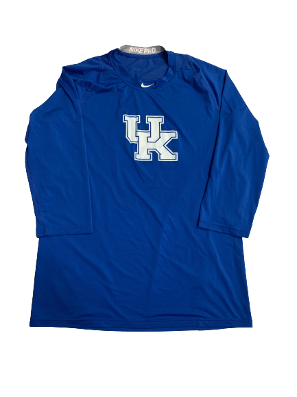 Trip Lockhart Kentucky Baseball Team Issued Nike Pro 3/4 Sleeve Shirt (Size L)