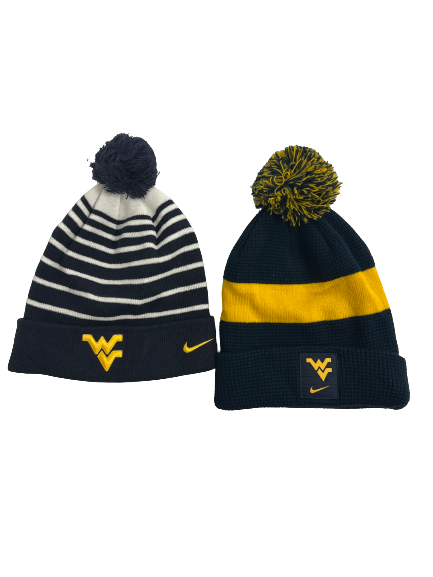 Jarret Doege West Virginia Football Team-Issued Beanie Hats (Set of 2)